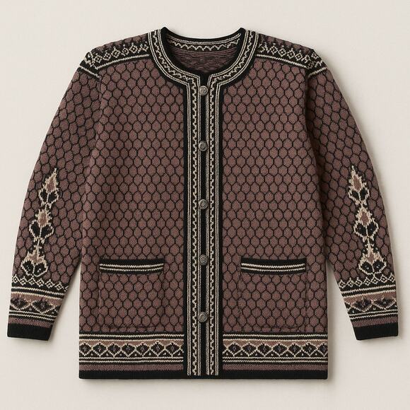 Skjæveland Sweaters - Skjæveland Norway 100% Wool Cardigan Nordic Pewter Buttons Heavy Ski Unisex